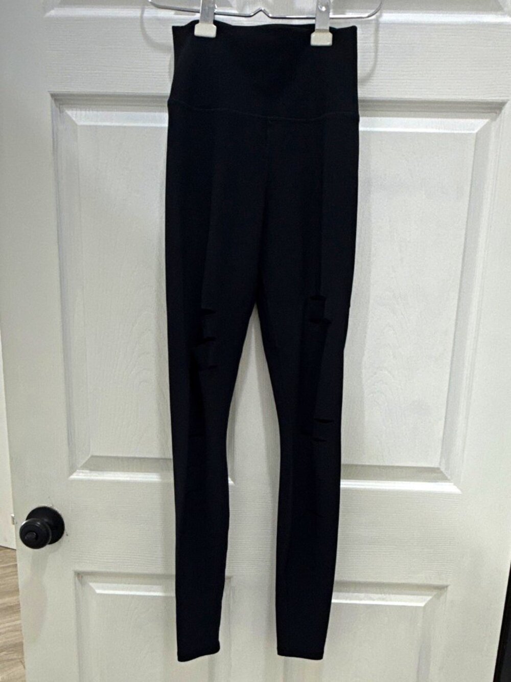ALO Women’s Black High-Waisted Cutout Yoga Leggings Stretch Size S
